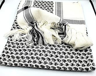 Arafat Arab Scarf Shawl Keffiyeh Kafiya shemagh desret Palestine Authentic Middle Eastern Black/White