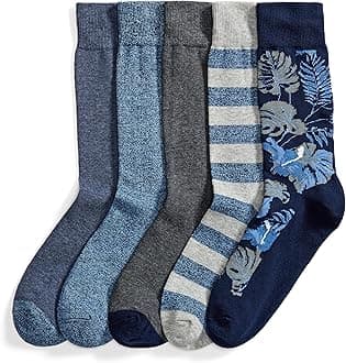 Amazon Essentials mens Comfortable Patterned Dress Socks