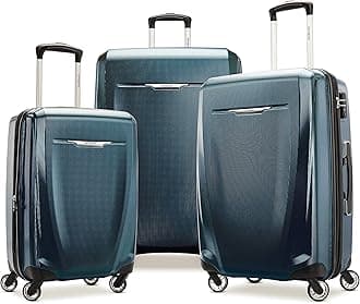 SamsoniteWinfield 3 DLX Hardside Expandable Luggage with Spinners, Navy, 3-Piece Set (20/25/28)