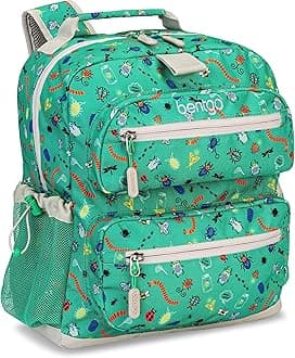 Kids Backpack - Lightweight 14” Backpack in Fun Prints for School, Travel, & Daycare, Ideal for Ages 4+, Roomy Interior, Durable & Water-Resistant Fabric, & Loop for Lunch Bag (Bug Buddies)
