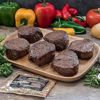 Chicago Steak Company - Butcher's Choice Gift Box 6 (6 oz.) Filet Mignons - Set of 6 Wet Aged Filet Mignon Beef Cut Gift Set with 1 Pack Steak Seasoning - Juicy Filet Mignons Perfect as Home-made Grilled Steak