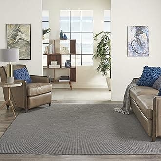 Nourison Positano Indoor/Outdoor Charcoal 10' x 14' Area Rug, Easy Cleaning, Non Shedding, Bed Room, Living Room, Dining Room, Backyard, Deck, Patio (10x14)