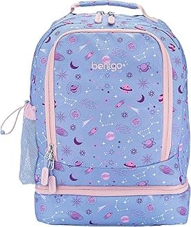 Bentgo Kids Prints 2-in-1 Backpack & Insulated Lunch Bag, Lavender Galaxy