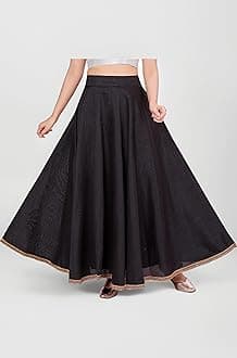 Women's Poly Silk Skirt/Lehenga With 8 Meters Maxi Flare (Double Ghera)