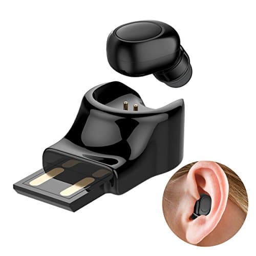 iNepo Mini Bluetooth Earpiece With Mic USB Charging Bluetooth Earbuds 6-H Playing Time In-Ear Wireless Invisible Bluetooth Headset for Iphone Android Smartphone (Only Piece)