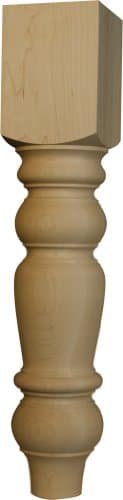 Husky Dining Table Leg in Cherry - Dimensions: 29 x 5 inches