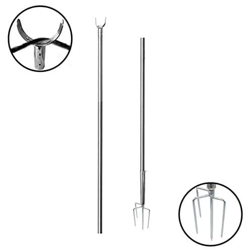 SANDEGOO Outdoor String Lights, 10-Foot Rust Proof Bracket, Used for Courtyard Garden Residence Cafe Wedding Decoration LED or Solar Light Bulb Stainless Steel(2 Bags Four Fork)