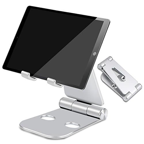 dethinton Adjustable Tablet Stand Tablet Holder Desktop Stand Holder Dock compatible with new Pad 2017 Pro 9.7, 10.5, Phone X 8 7 Plus, Kindle, Nexus, Accessories, other Tablets(3.5-13 inch)-Silver