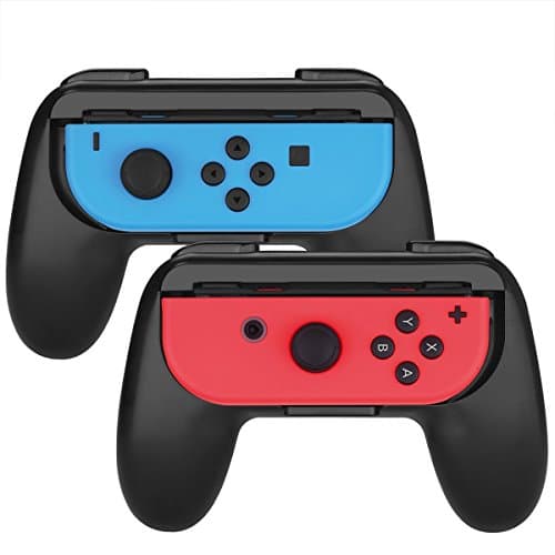 Nintendo Switch Joy-Con Grip Controller - 2 Pack Wear-resistant Joy con Handle Grips Accessory Kit Black EC002B