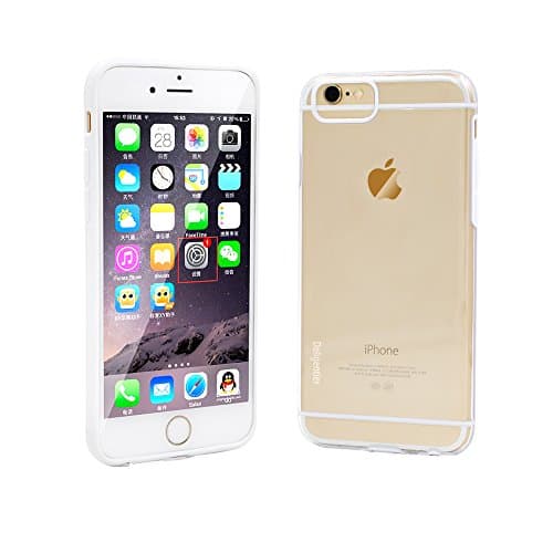 iPhone 6 case, Deligentier iPhone 6S case Clear Slim Fit Cover with Shock Absorbent TPU Hybrid Bumper Protection and anti-dust cover for Power & Headphone Dock(White/Clear)