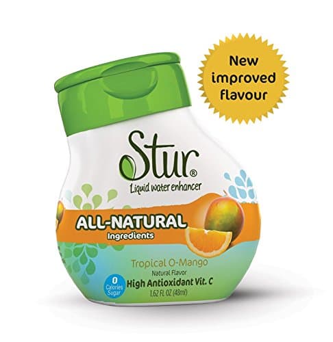 Stur® Tropical Orange Mango Flavour (Single bottle - 24 Servings - makes 5+ litres of drink). Bored of the same old orange squash? - Refreshing blend of oranges, clementines & mangos. High Vitamin C. All Natural Stevia Water Enhancer. No-added Sugar. Zero Sugar. Zero Calories. Great support to weight-loss. Helps to stay hydrated during Sports and Fitness. Perfect for tap, bottled still, sparkling water or Sodastream.