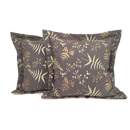 Luxury Throw Pillows, Taupe and Gold Leaf Pattern, Sofa Accent, Bed Decor, Designer Fabric