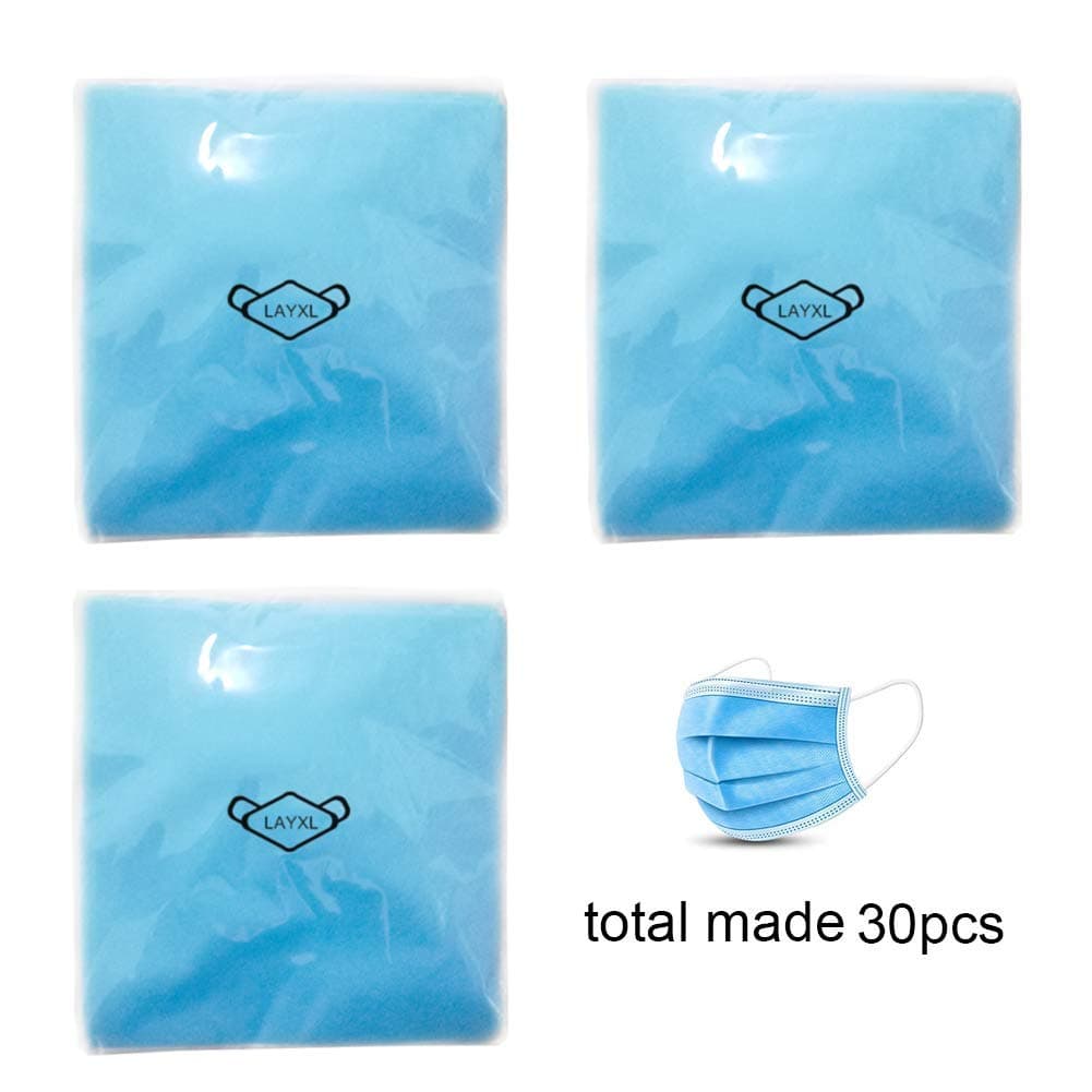 Electrostatic melt-Blown Fabric, Polypropylene Non-Woven Fabric 95% Filter fine Particles, 3 Layers of Fabric can be DIY Finished Product × 30, with Nose Bridge Strip and Ear Band