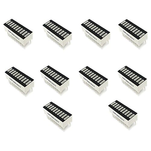 LED Bar Display 10 Segment Graph Color Red for Audio Signal Strength and Power Status Level Display from Optimus Electric Pack of 10