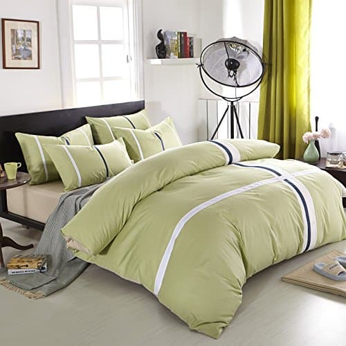 Stylish striped double bed sheets 2.0 m linens simple 4 pcs