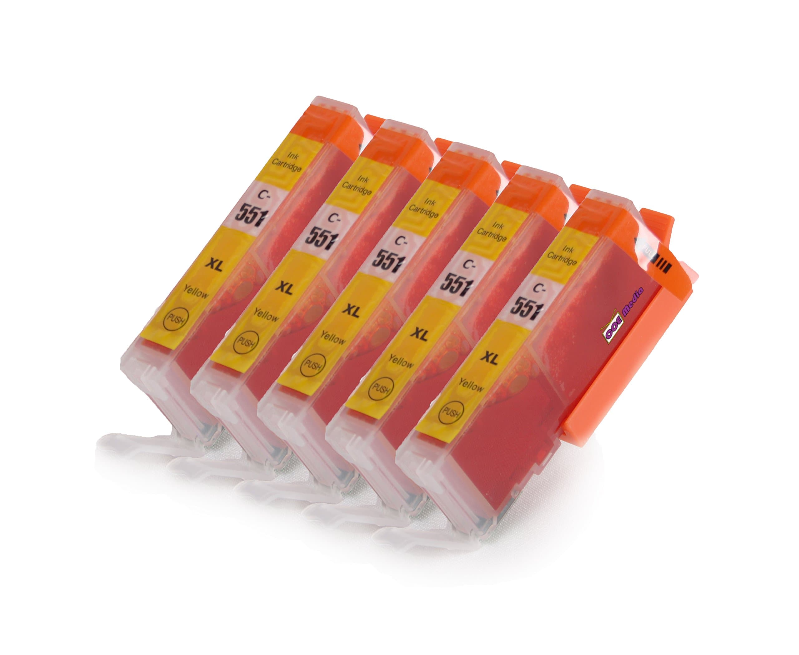 COEmedia® – Printer Cartridges Compatible with Canon PGI-550/CLI-551 (1) 5er Set Giallo - giallo