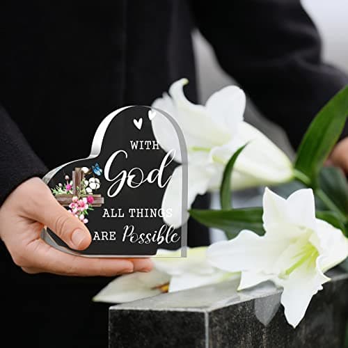 Yulejo Acrylic Christian Gift Inspirational Gift for Women with Bible Verse Prayer Religious Gift Bible Gift for Women Men Friend Mom Valentine Birthday Gift (Modern Style)