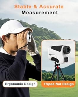 Range Finder Golf with Slope 1700 Yards 6X Zoom Angle Measurement Laser Golfing Rangefinders Distance Flag Pole Locked with Vibration Golfer Accessories for Men Women