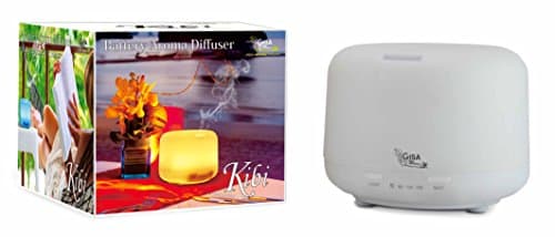 KIBI – USB Essential Oils Ultrasonic Aroma Diffuser with Rechargeable Battery/USB Humidifier - 150 ml, 7 Colors LED, Perfect for Aromatherapy and chromotherapy White