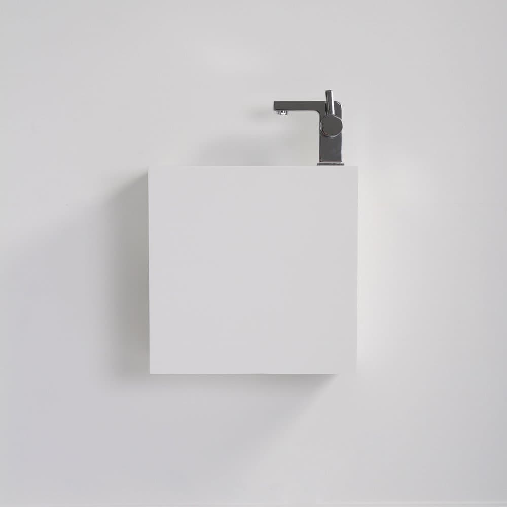 Lusso Stone Modul Solid surface stone resin wall hung cloakroom small basin 400