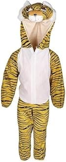 Polyester Animal Dress For Kids | Wild Animal Costume For Boys & Girls | School Function Theme Party Fancy Dress 2-8 Years (5-6 Years, Tiger), Multicolor