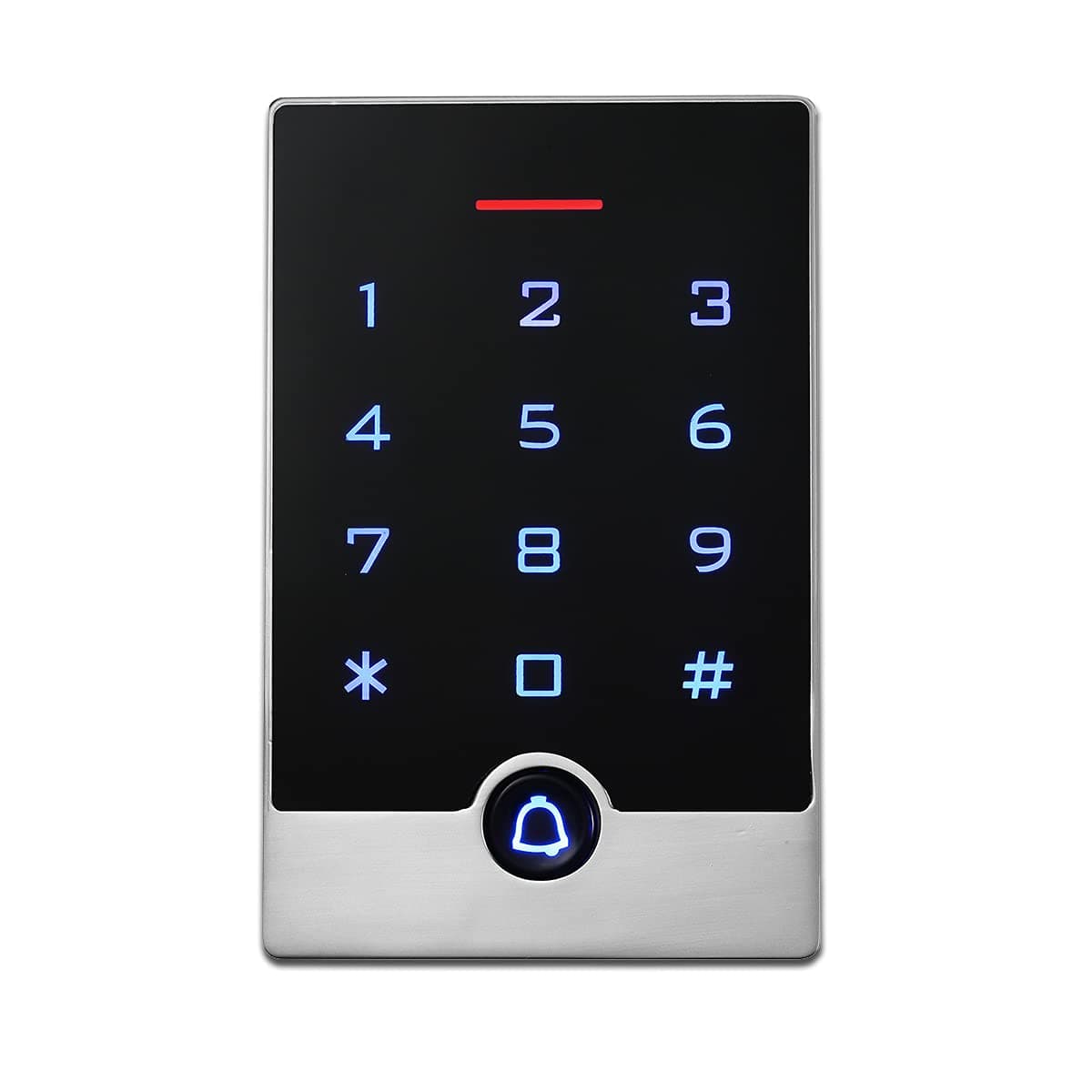 Security Door Access Control Keypad, RFID Keypad with ID Key Fobs, Stand-Alone Reader, Support 2000 Users, Door Lock Controller, Garage Keyless Entry Pad, Zinc Alloy Metal, Weatherproof