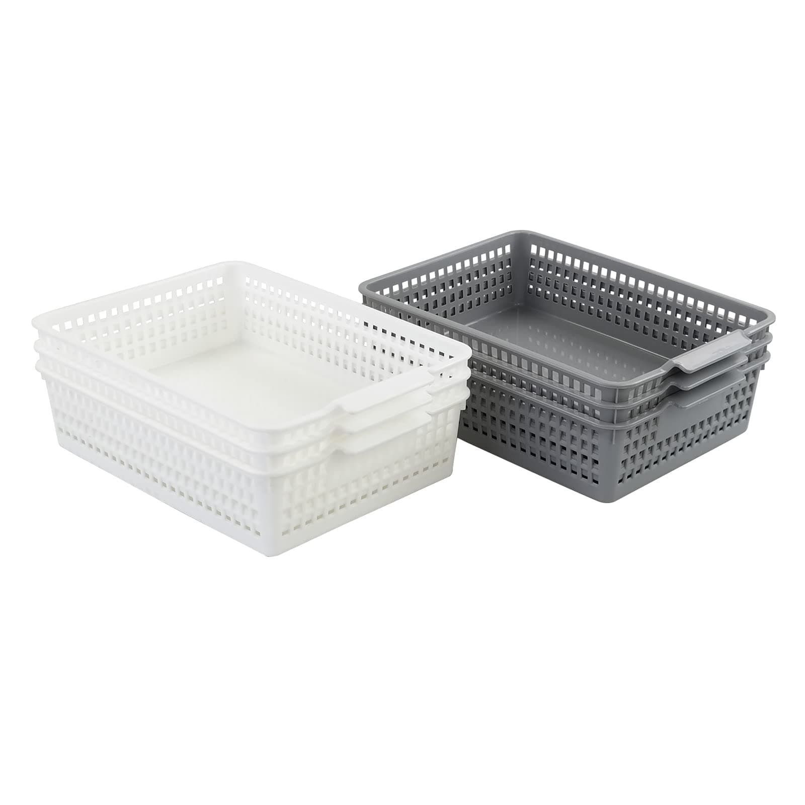 Neadas A4 Plastic Storage Baskets Trays, 6Pack