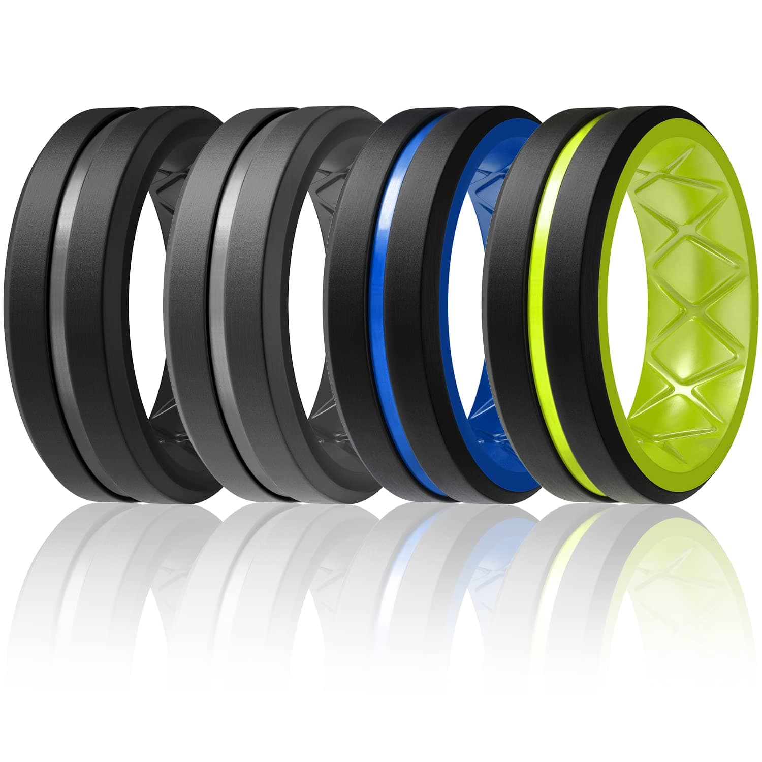 Egnaro Silicone Wedding Ring for Women,Thin and Stackble Braided Rubber Wedding Bands,No-Toxic,Skin Safe