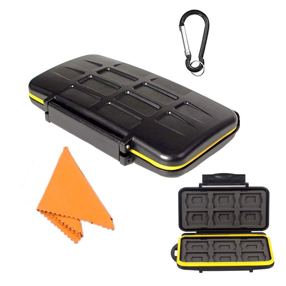 TKDY SD Memory Card Case Holder, 24 Slots Water-Resistant Anti-Shock for 12 SDHC SDXC Cards and 12 TF Micro SD Cards.