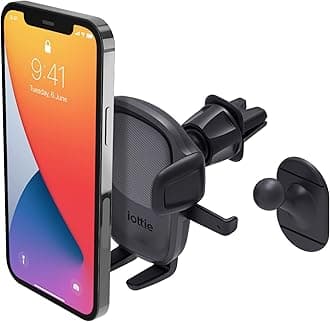 Easy One Touch 5 Air Vent Universal Car Mount Phone Holder W/Flush Mount for iPhone, Samsung, Moto, Huawei, Nokia, LG, Smartphones