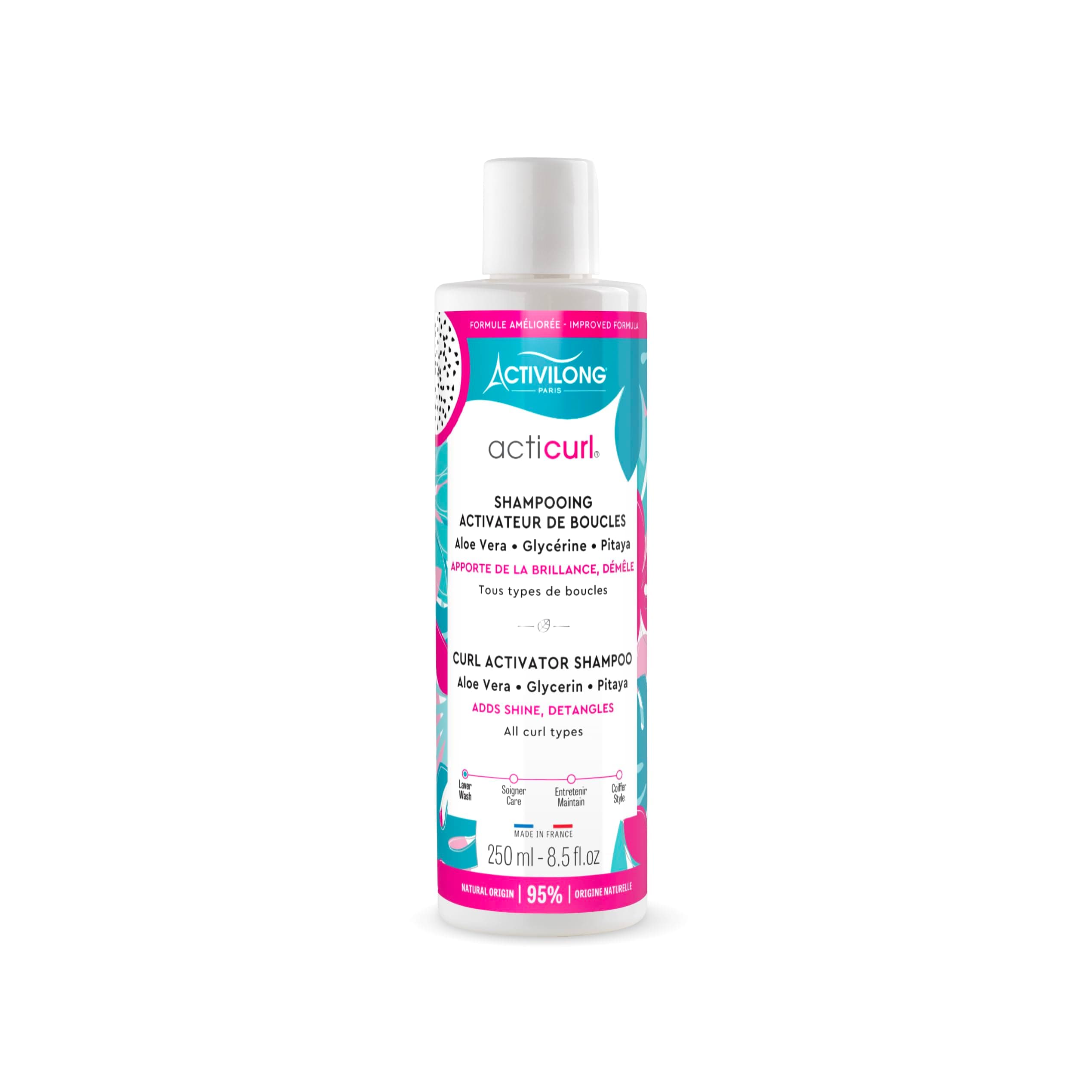 Acticurl Hydra Curl Activator Shampoo – Gently Cleanses Your Curls Without Damaging Them – Infused with Dragon Fruit/Pitaya and Aloe Vera – Moisturize, Shape, and Boost Your Curls – 250 ml.