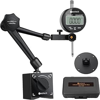 Neoteck Electronic Digital Dial Indicator Gage Gauge and Magnetic Base 0-1 Inch/25.4 mm Inch/Metric Conversion Auto Off Featured Measuring Tool for 3D Printer Leveling, etc. - Black