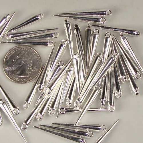 22mm Spikes Silver 80pcs