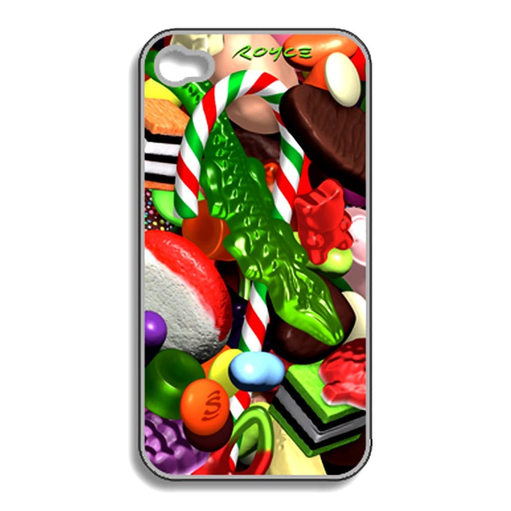3D Apple iPhone 4 4S Protective Skin Hard Case Back Cover With 3-D "Sugar Shock" Candy Art By Royce B McClure: Screen Protector Film Included