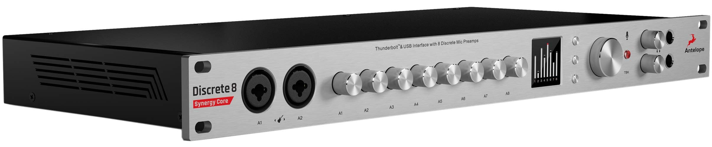 Discrete 8 Synergy Core Thunderbolt & USB Audio Interface - Multichannel Rackmount Microphone Preamp Recording for Vocals, Streaming Studio Audio Interface w/FPGA + DSP FX Processing