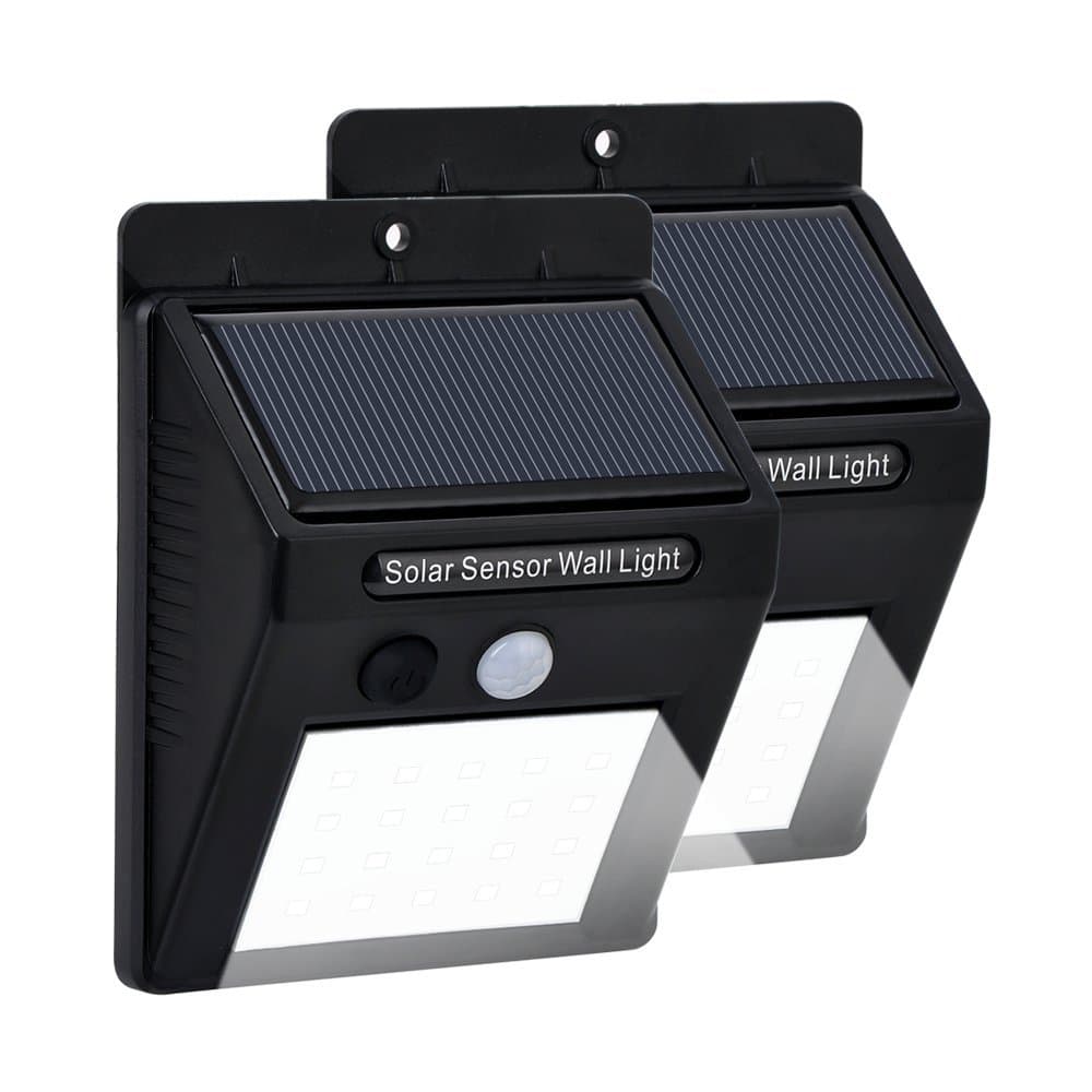 Solar Lights Motion Sensor Security Lights Sumnova 20 LED Waterproof Wireless Solar Powered Lights Outdoor Wall Lights Lamp for Garden, Fence, Patio, Yard, Pathway with Motion Activated Auto On/Off (2-Pack)