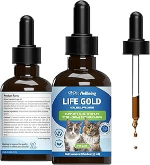 Life Gold for Cats - Supports Detoxification & Healthy Immune Defenses, Astragalus, Burdock, Sheep Sorrel - Vet-Formulated Holistic Supplement โ 2 oz (59 ml)