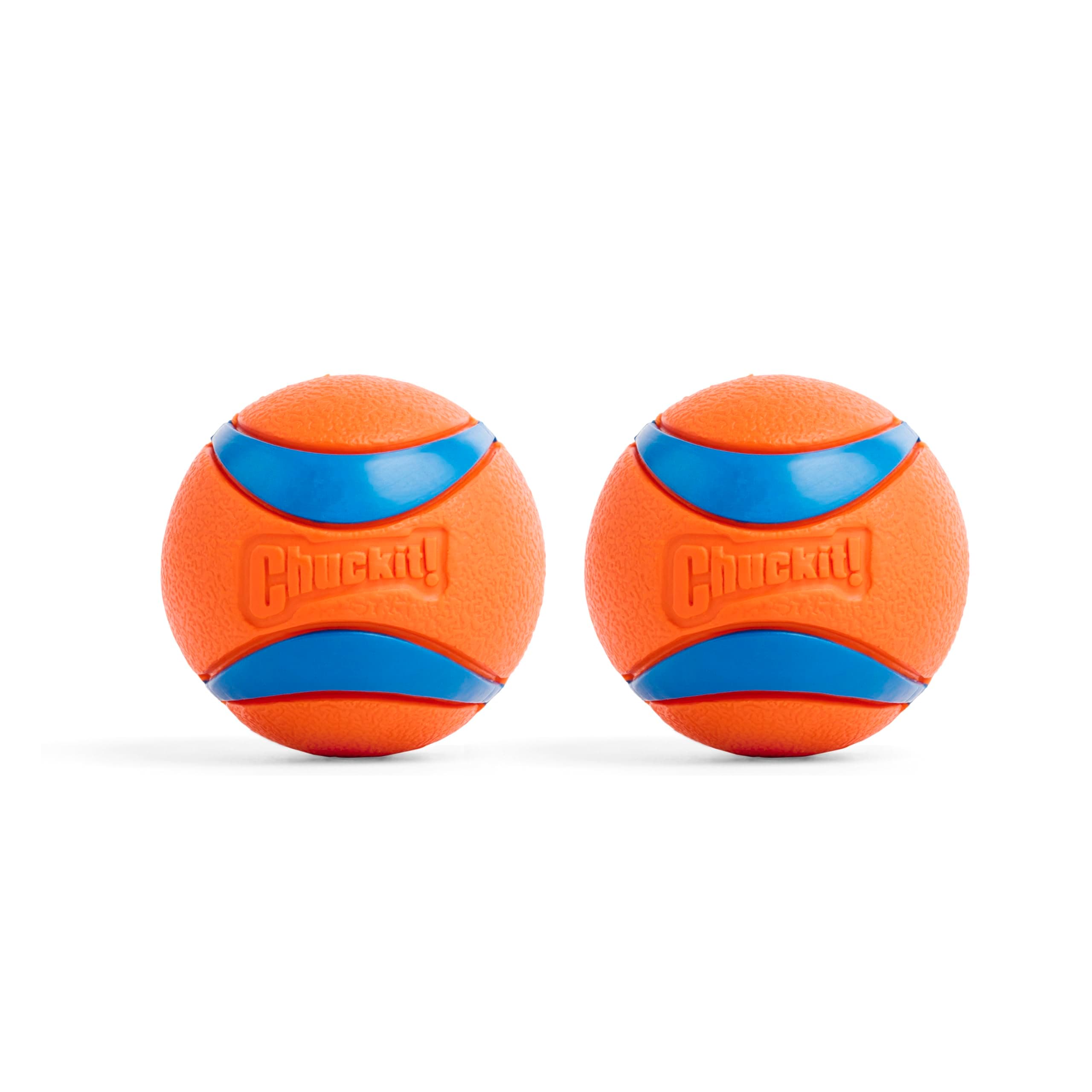 Ultra Ball Dog Toy - Medium Bouncy Fetch Balls For Dogs 20-60 lbs - Made from Durable Rubber - Floating Water Pet Toys - Size Medium - 2.5-inch Diameter - Pack of 2