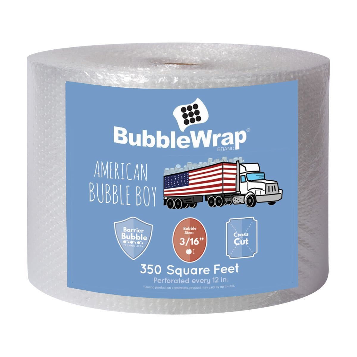 American Bubble Boy Bubble Wrap Official Sealed Air Bubble Wrap - 350 Feet X 1/8" X 12" - Perforated Every 12" - American Bubble Boy