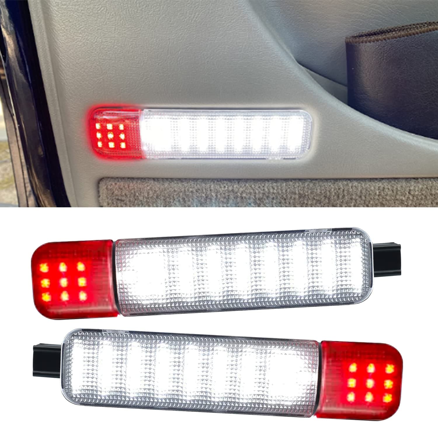 Led Doors Light Courtesy Lights Compatible with Chevy Silverado GMC C/K,Sierra 1500 2500 3500, Suburban, Avalanche, Hum-mer H2 Yukon Car Interior Doors Panel Lighting