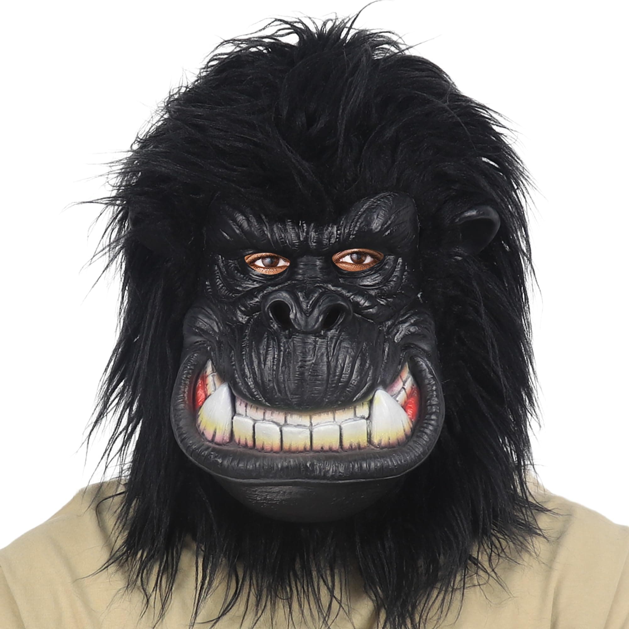 Gorilla Mask Hairy Latex Animal Mask Monkey Head Mask Halloween Carnival Costume Mask