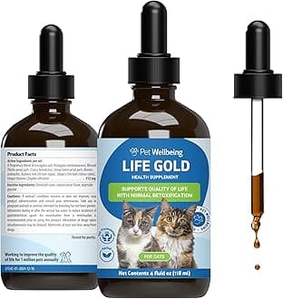 Life Gold for Cats - Supports Detoxification, Immune System Health, Antioxidants - Vet-Formulated Herbal Supplement โ 4 oz (118 ml)