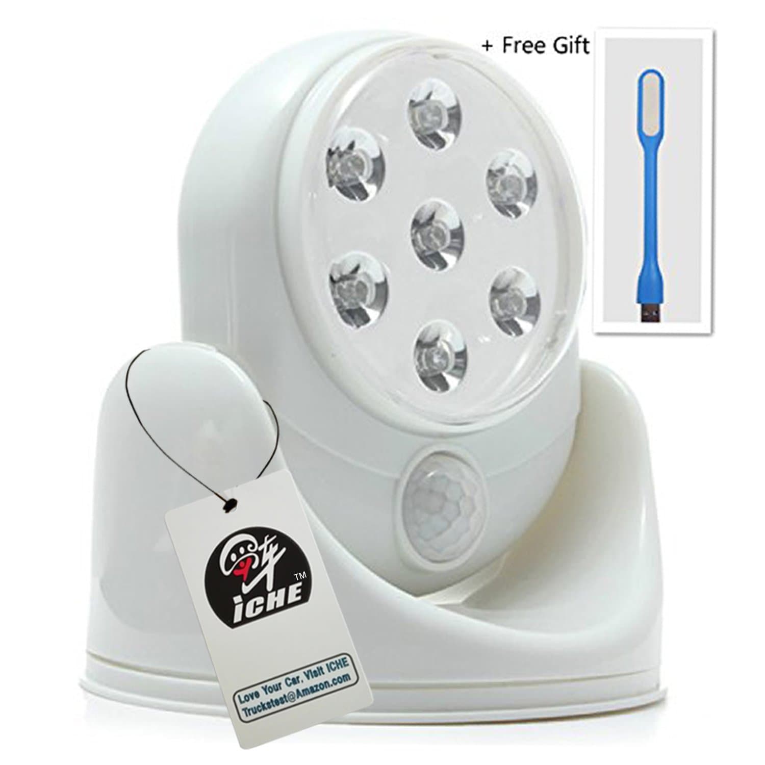 Motion Activated Sensor Light Stick Up LED Light Cordless 360 Degree Rotation Night Lights