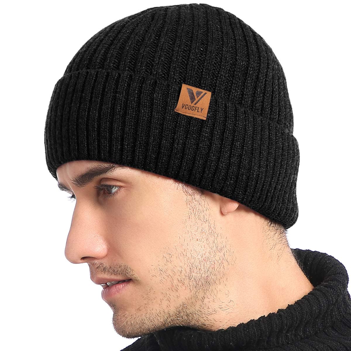 Vgogfly Cuffed Lined Plain Beanie Hat