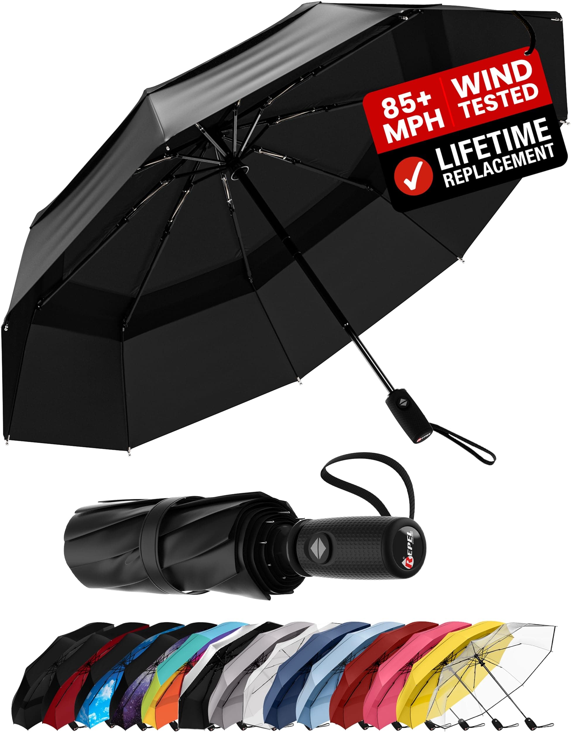 Repel Black Umbrella