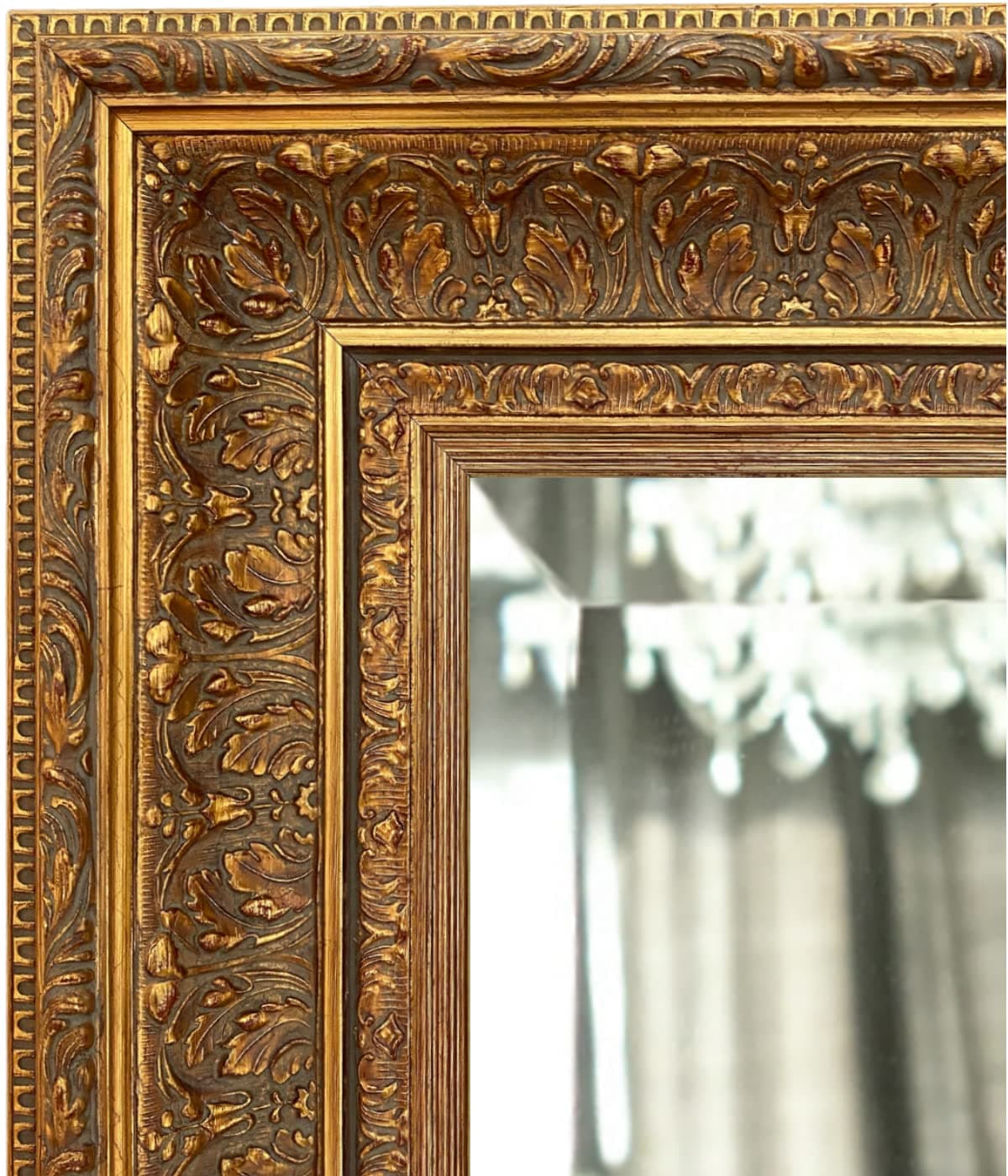 West Frames Elegance Ornate Embossed Wood Framed Wall Mirror (37" x 55", Antique Gold)