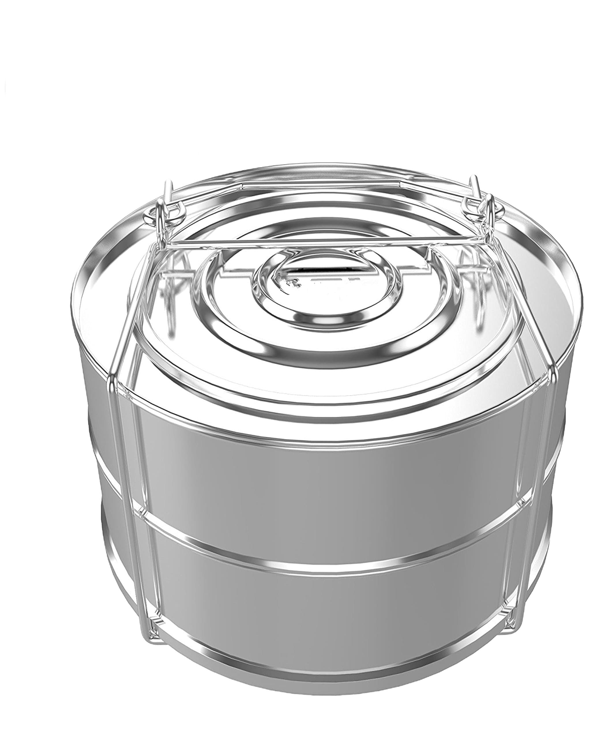 Stackable Steamer Insert Pans, Pressure Cooker Accessory: 2-Tier Stainless Steel Steamer for 5, 6 & 8 Quart Cooker| Pot-In-Pot Accessories,Instapot, Heat Up & Fridge