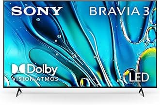 Sony 85-Inch Class 4K Ultra HD BRAVIA 3 LED Smart TV with Google TV, Dolby Vision HDR, and Exclusive Features for PlayStation®5 (K-85S30)