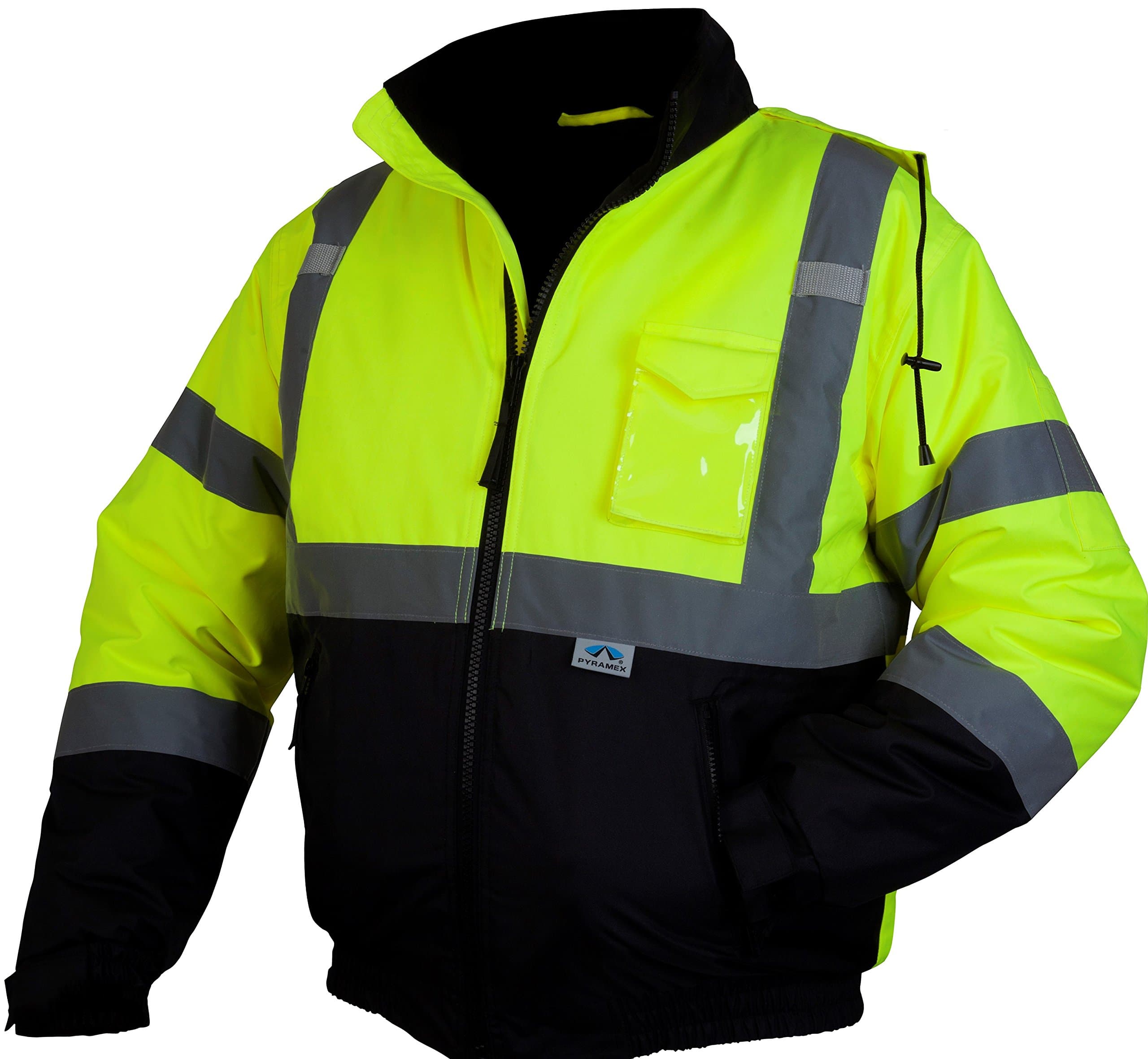 Pyramex Safety RJ3210X3 Hi-Vis Lime RJ32 Series Bomber Jacket with Quilted Lining-Size 3X Large, 3XL