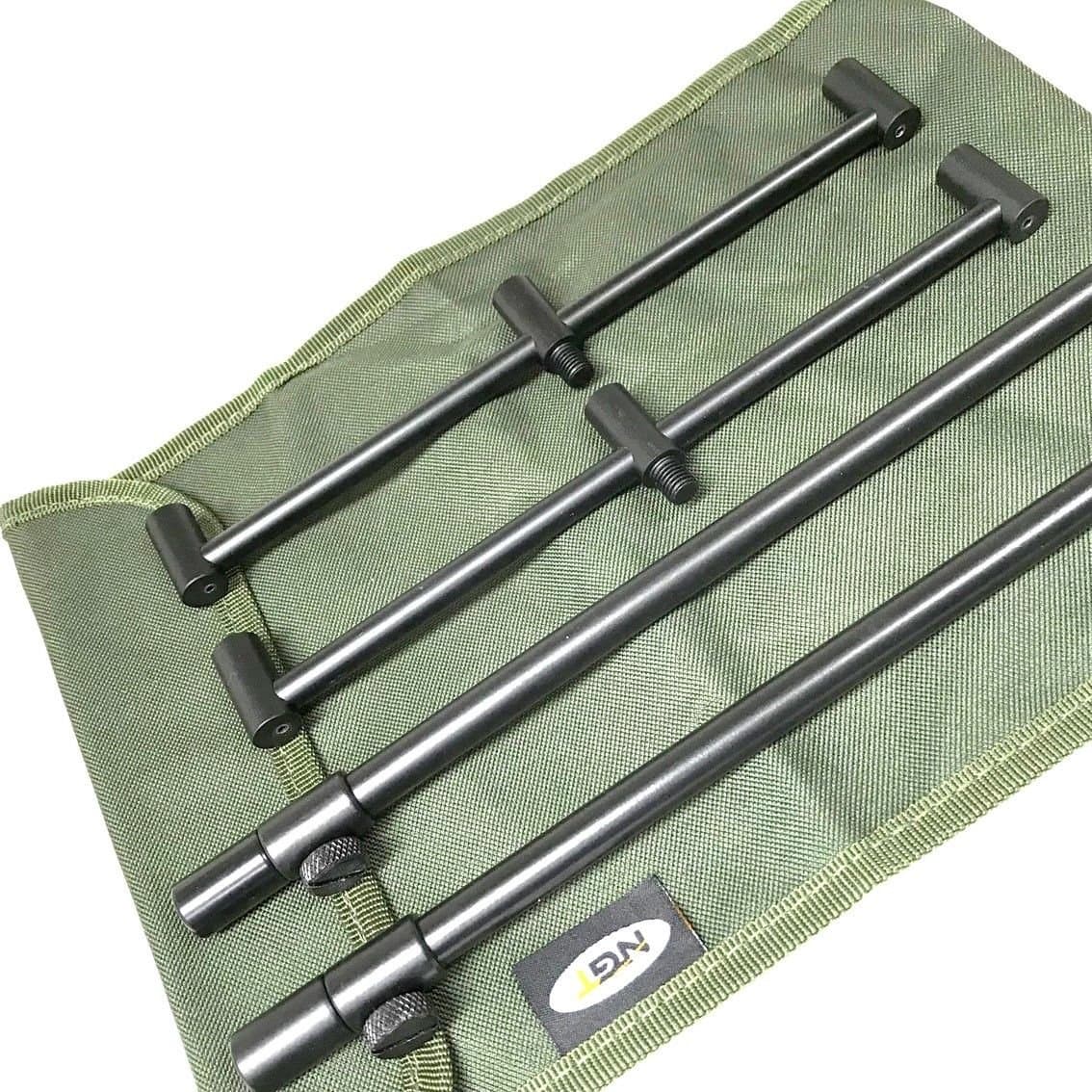 3 ROD BUZZ BAR SET BLACK WITH BAG 2 30-50CM BANK STICKS 2 25CM BARS CARP FISHING